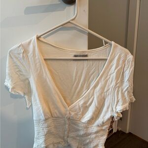 Urban Outfitters Cream Button-Front Blouse
